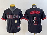 Youth Cincinnati Reds #8 Joe Morgan Number Black 2023 City Connect Cool Base Stitched Jersey 1,baseball caps,new era cap wholesale,wholesale hats